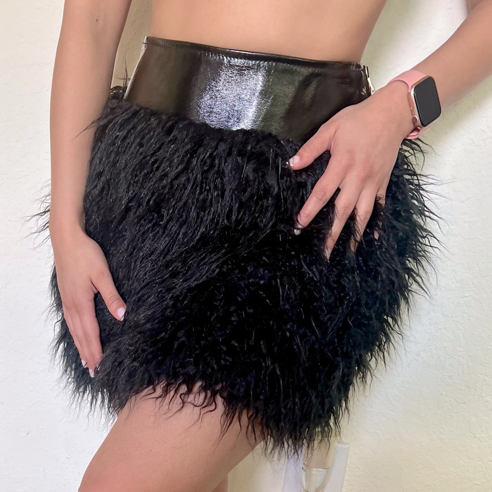 Mini Skirt Faux Fur- Armani Exchange